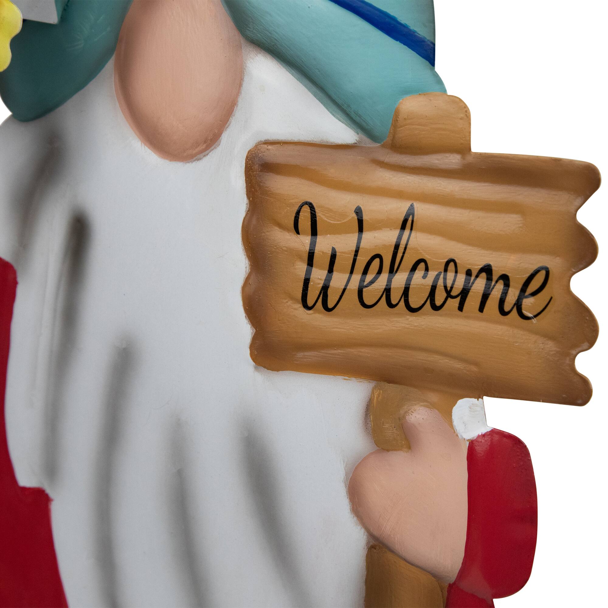 22" Red Welcome Gnome Outdoor Garden Stake